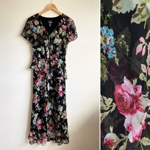 Vintage y2k Bias Cut Floral Midi Dress